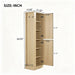 Tall Freestanding Bathroom Storage Cabinet With Adjustable Shelves And Side Hooks Hearth and Haven