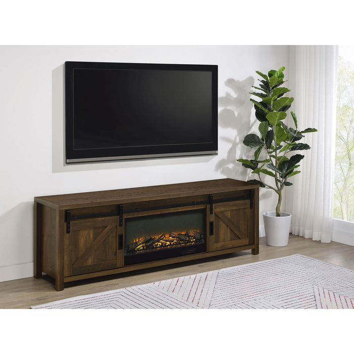 Clover - Fireplace TV Stand - Brown Furniture Max
