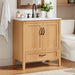 Elegant Fluted Bathroom Vanity With Sink, Soft Close Doors & Drawer Noble House