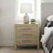 Adeline - 3 Drawers Nightstand With USB & LED Light - Natural Wood Wash Home Essentials