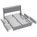 Platform Bed Frame With RGB LED Lights, Charging Station, Storage Headboard & 4 Underbed Drawers Home Essentials
