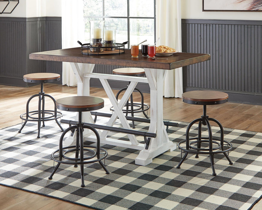 Valebeck - Rectangular Dining Room Counter Table - White / Brown Signature Design by Ashley®