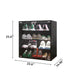 4 Layers Shoe Cabinet With Glass Door And Glass Layer Shoes Display Cabinet With LED Light Bluetooth Control - Black Daily Nest