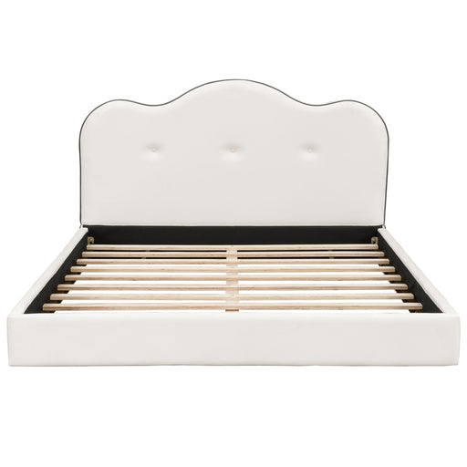 Upholstered Platform Bed With Sturdy Frame And Headboard Dreamland