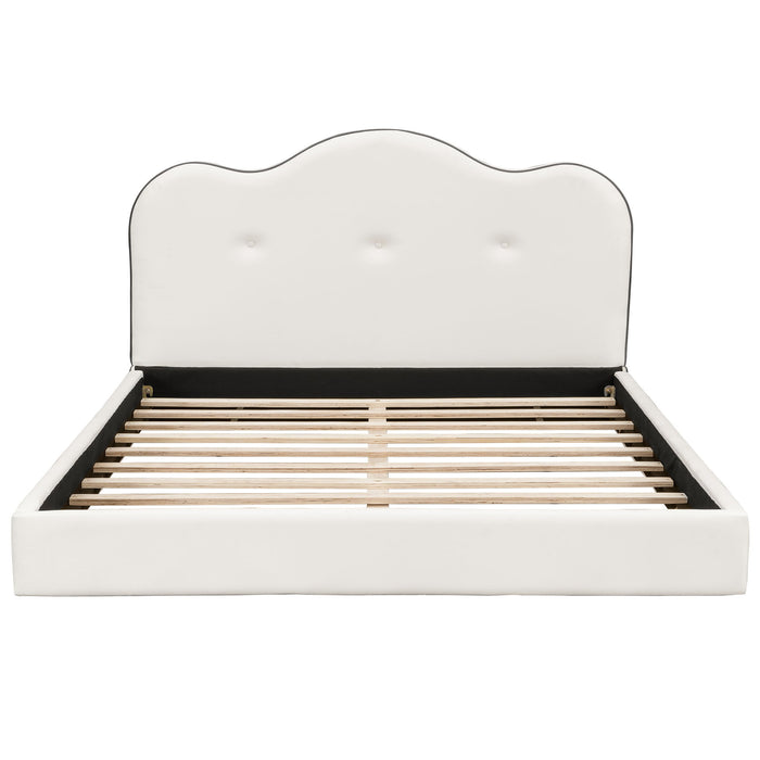 Upholstered Platform Bed With Sturdy Frame And Headboard Dreamland