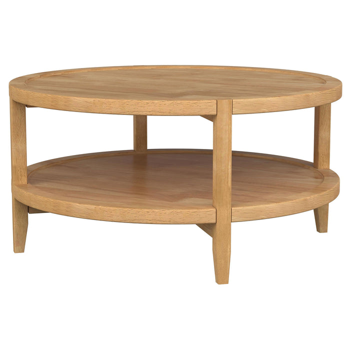 Isbell - Round Table With Storage Shelf Furniture Max