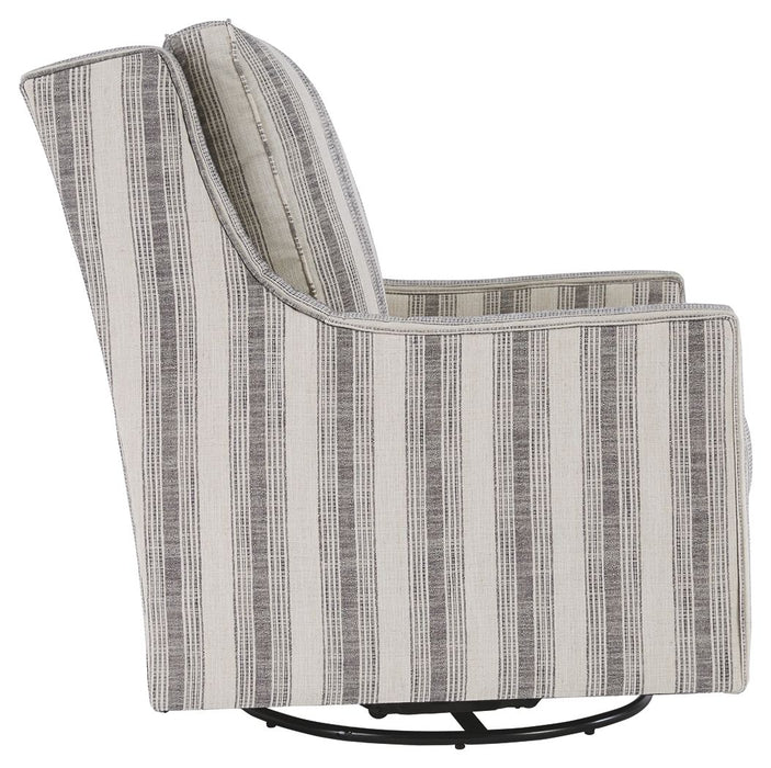Kambria - Swivel Glider Accent Chair - Ivory / Black Signature Design by Ashley®