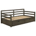 Twin Long 2 Drawer Daybed With Extendable Trundle, Storage Drawers, Fits Standard Mattress - Gray Furniture Max