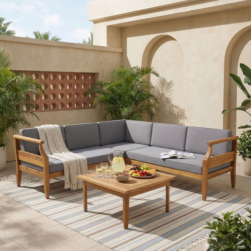 Aston - 4 Piece Sofa Set - Dark Gray Noble House