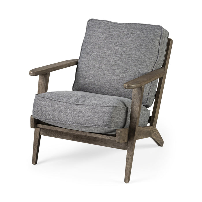 Fabric Arm Chair - Gray / Brown