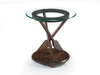 Beaufort - Round End Table With Base And Glass Top - Dark Oak Magnussen Furniture