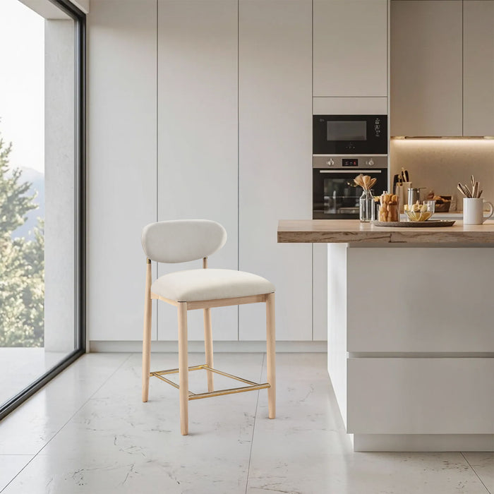 Riccio - Fabric Stool - Natural Frame Meridian Furniture