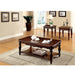 3 Piece Coffee Table With Open Shelf - Cherry Home Essentials