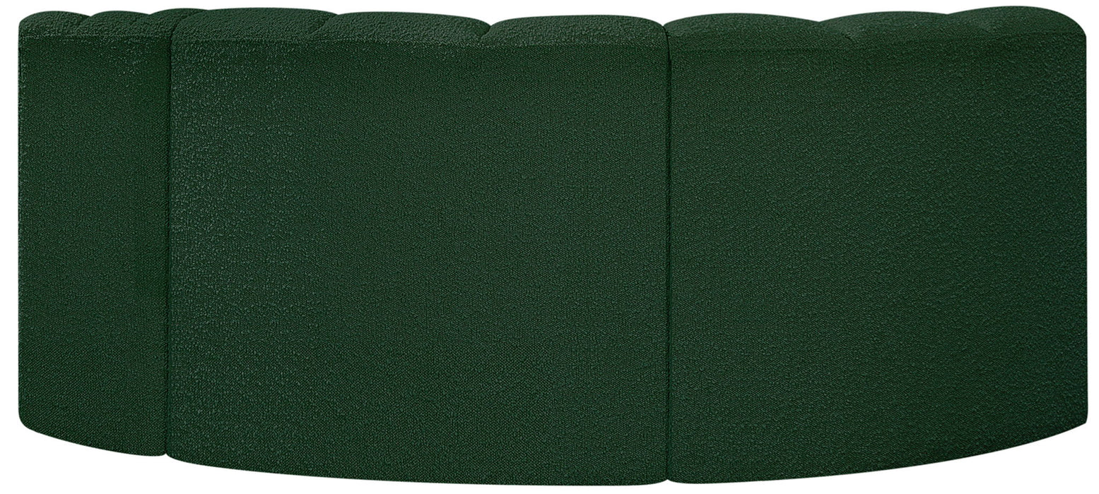 Arc - Boucle Fabric 3 Piece Modular L-Shaped Sofa Meridian Furniture