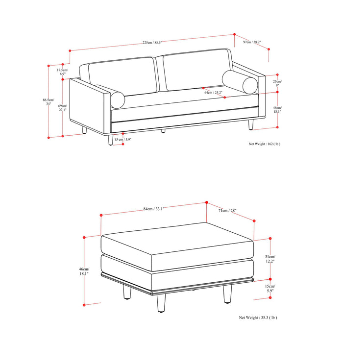Morrison - Sofa And Ottoman Set Simpli-Home