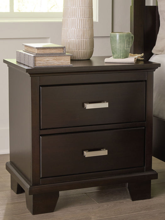 Covetown - Two Drawer Night Stand - Dark Brown Signature Design by Ashley®