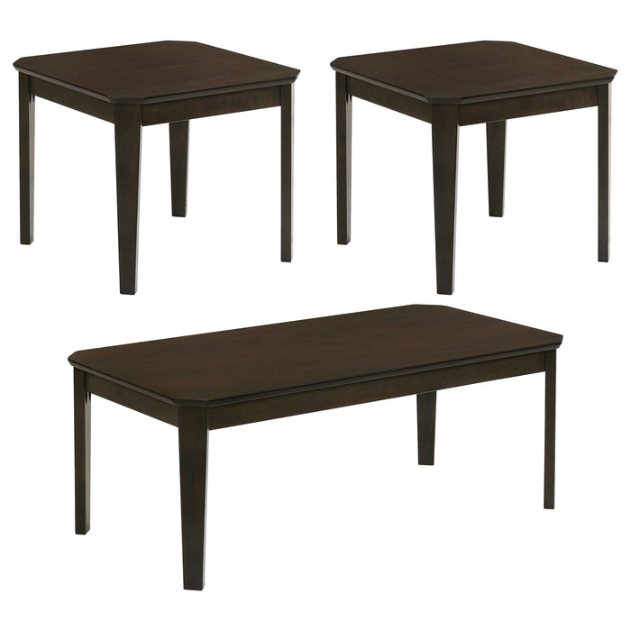 Amaro - 3 Piece Coffee And End Table Set - Dark Brown Furniture Max