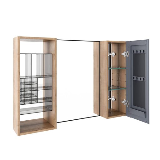41.3" Wall Mounted Bathroom Cabinet With Adjustable Shelves Storage Unit - Imitative Oak Home Essentials