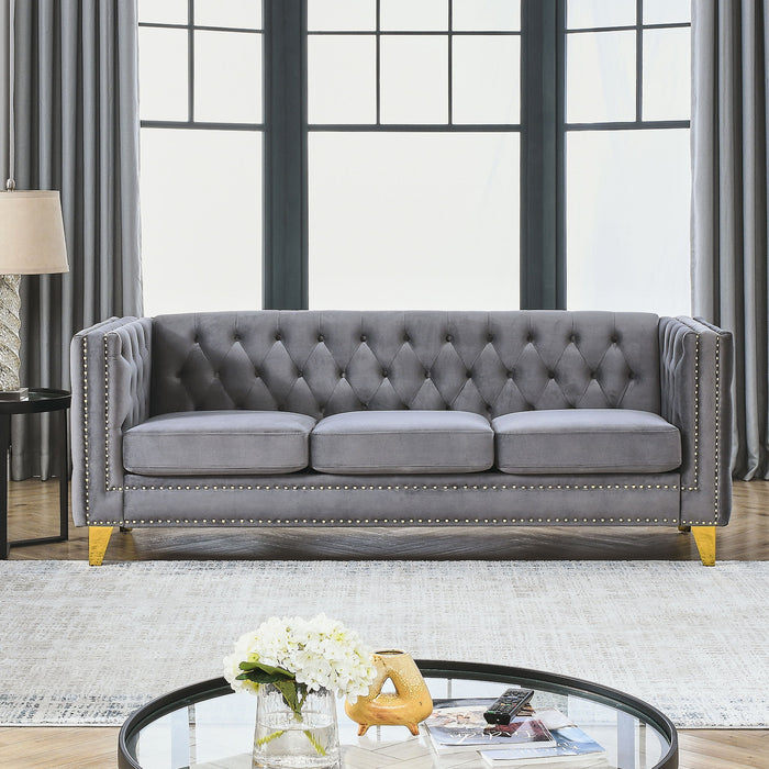 Modern Sofa With Button Tufting, Upholstered Couch For Living Room Home Essentials
