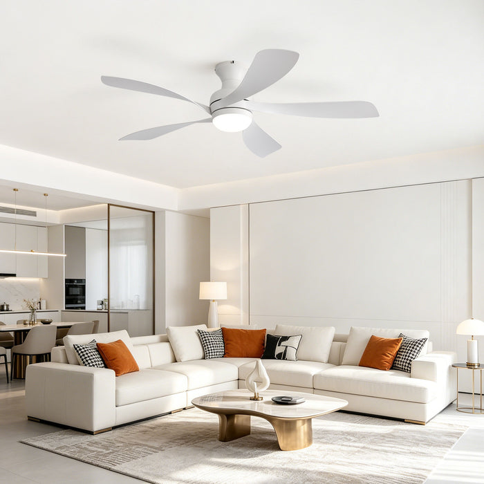 52" Ceiling Fan With 3 Color Dimmable LED Light, DC Reversible Motor, 6 Speed Settings Daily Nest