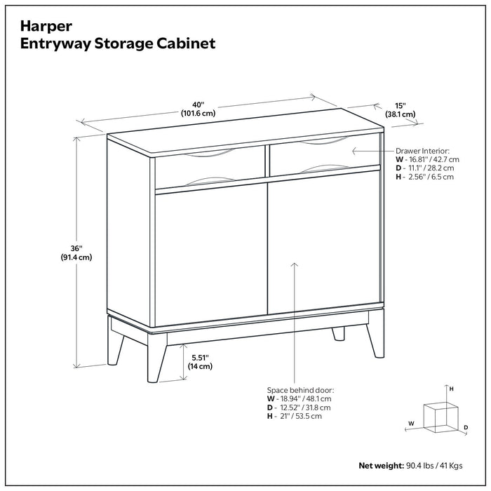 Harper - Entryway Storage Cabinet - Walnut Brown Simpli-Home