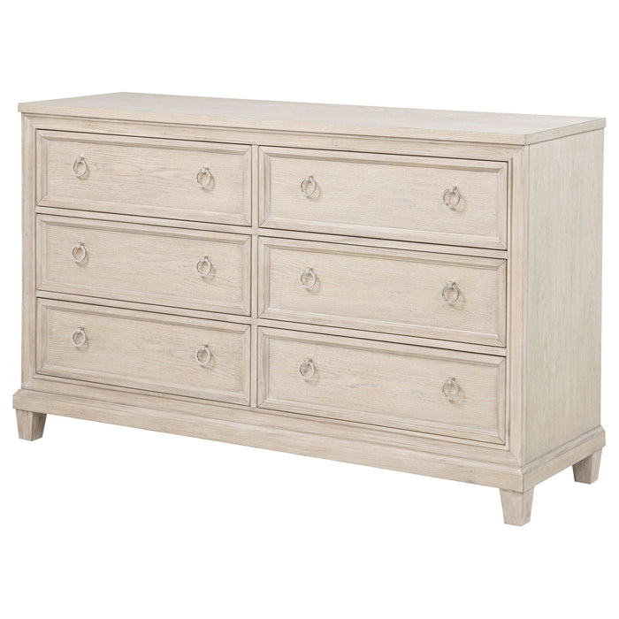 Wedner - 6 Drawer Dresser - Oak Furniture Max