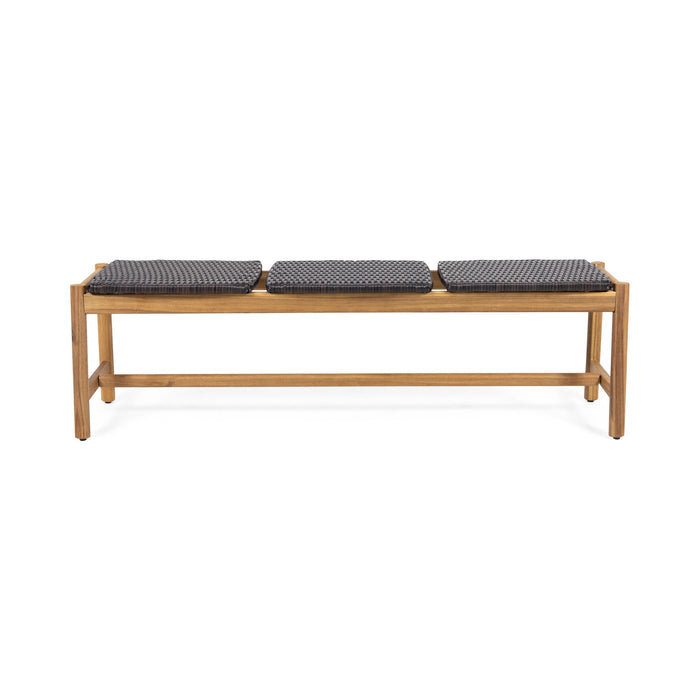 Cambria - Rustic 3 Seater Bench - Teak