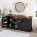 Barn Door Storage Cabinet With 2 Drawers & Door Rack, Adjustable Shelves Home Essentials