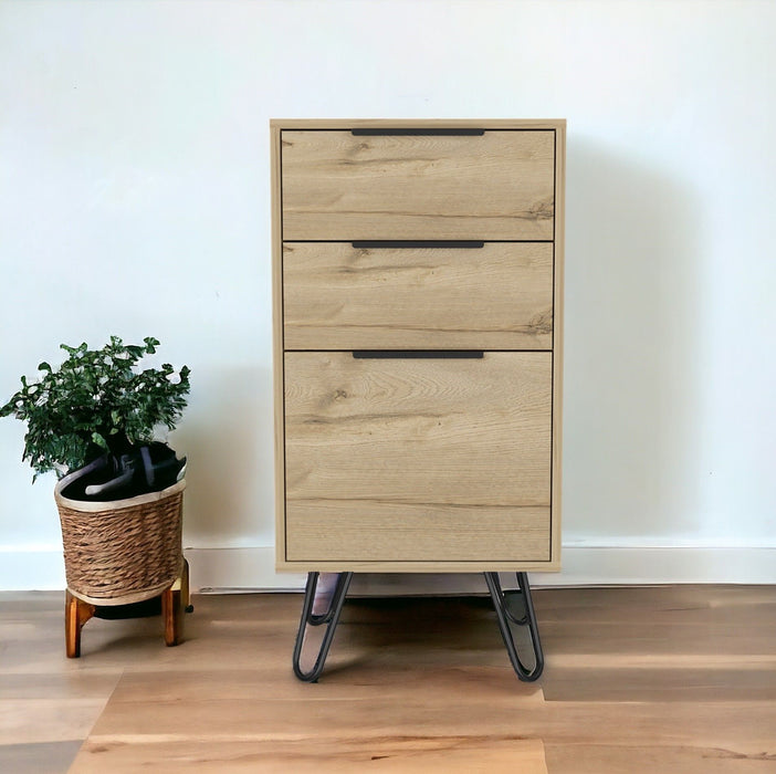 Three Drawer Chest - Brown / Black