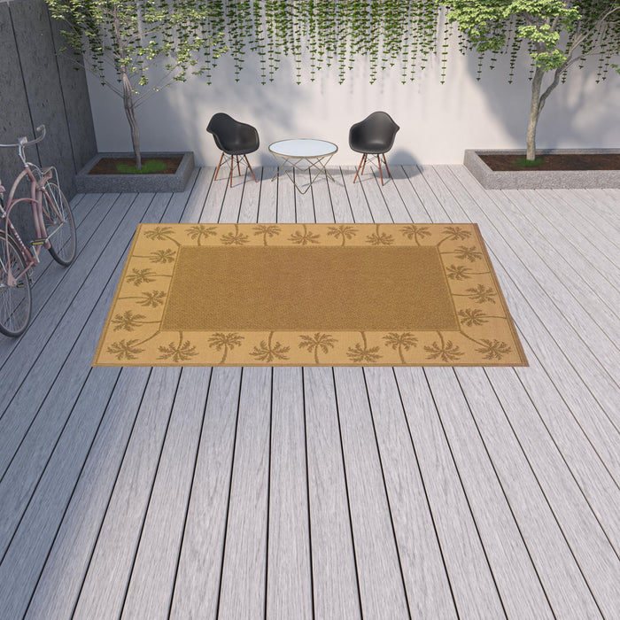 9' X 13' Stain Resistant Outdoor / Indoor Area Rug - Tan