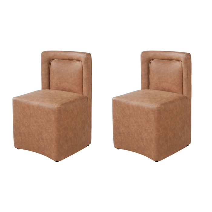 Vintage Upholstered Dining Chairs (Set of 2) Noble House