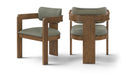 Sacha - Vegan Leather Upholstered Dining Chair With Brown Base (Set of 2) Meridian Furniture