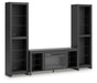 Cayberry - 3-Piece Entertainment Center With Electric Fireplace - Black Signature Design by Ashley®