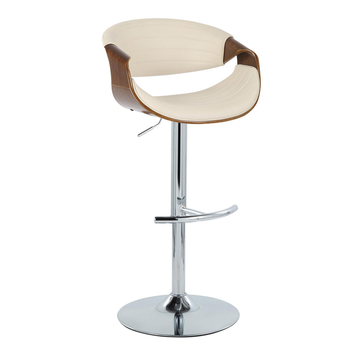 Symphony - Mid Century Modern Adjustable Barstool & Swivel With Rounded T Footrest (Set of 2)