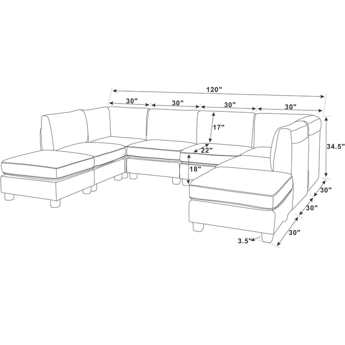 Upholstered Modular Sectional With Removable Cushions Home Essentials