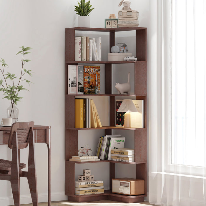 L-Shaped Corner Bookshelf Home Essentials