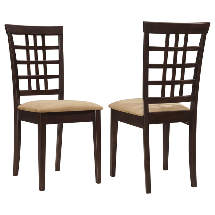 Lattice Back Side Chair (Set of 2) - Brown Furniture Max
