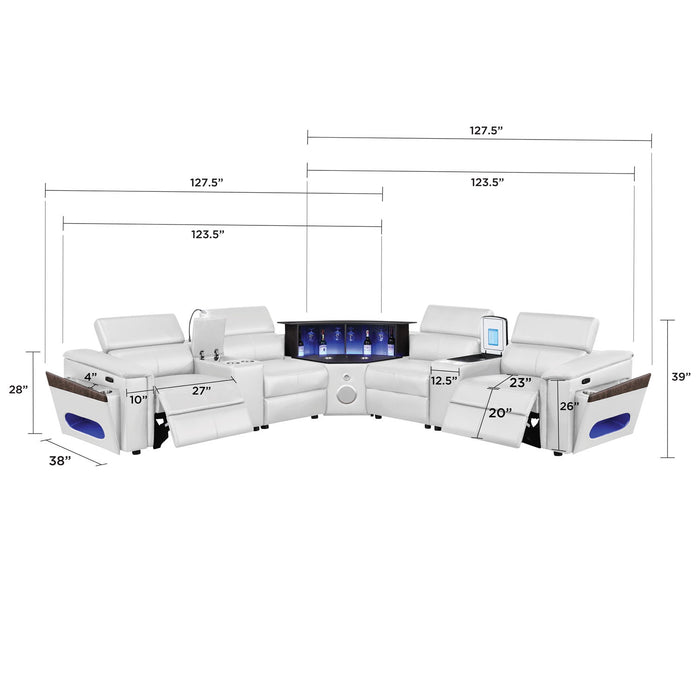 Nova - Sectional With Bluetooth Speaker, LED And Lifting Wine Cabinet Matrix Furniture Group