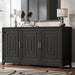 TV Stand For TVs Up To 65", Modern Entertainment Center Media Console Cabinet With 2 Spacious Storage Space, Solid Wood Legs For Living Room Hearth and Haven