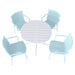 4 Modern Stackable Plastic Armchair Matched With Round Table Home Essentials