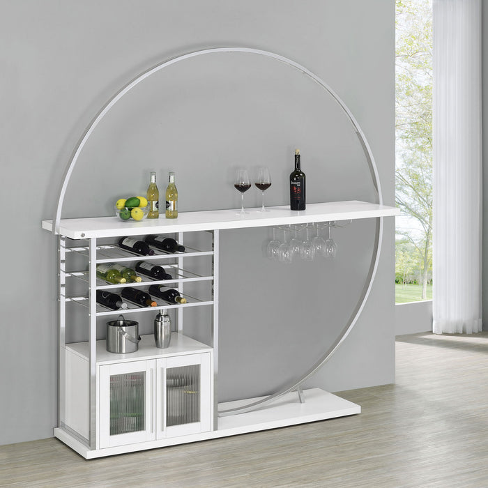 Casey - 2 Door Home Bar Storage Bar With Customizable Lighting - White Furniture Max