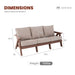 Outdoor Patio 3 Seat Sofa With Sunbrella Cushions - Brown Home Essentials