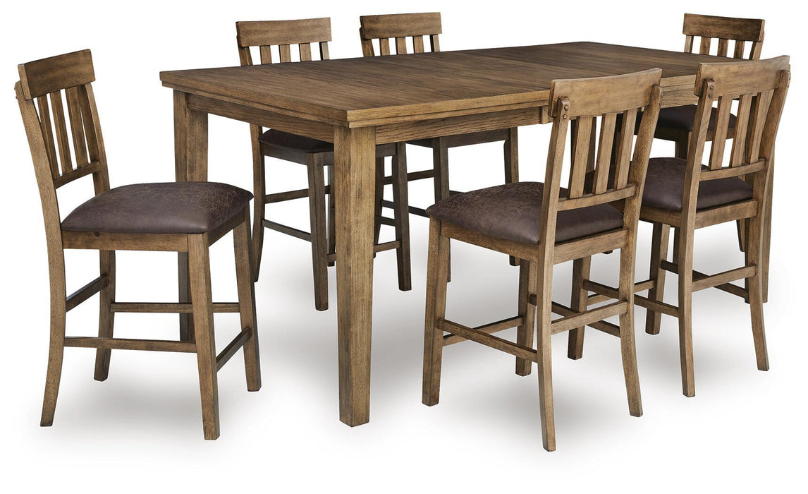 Urbinforte - Counter Height Extension Dining Table Set Signature Design by Ashley®