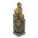 4 Tier Outdoor Water Fountain With Warm LED Lights For Patio - Brown / Tan Daily Nest