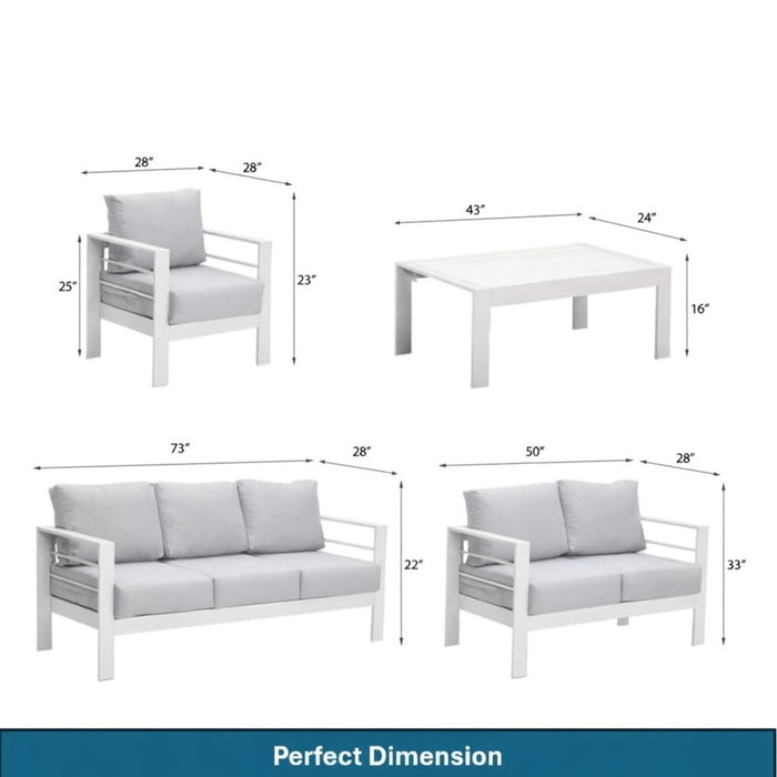 Outdoor Patio Set With All-Weather Thick Cushions