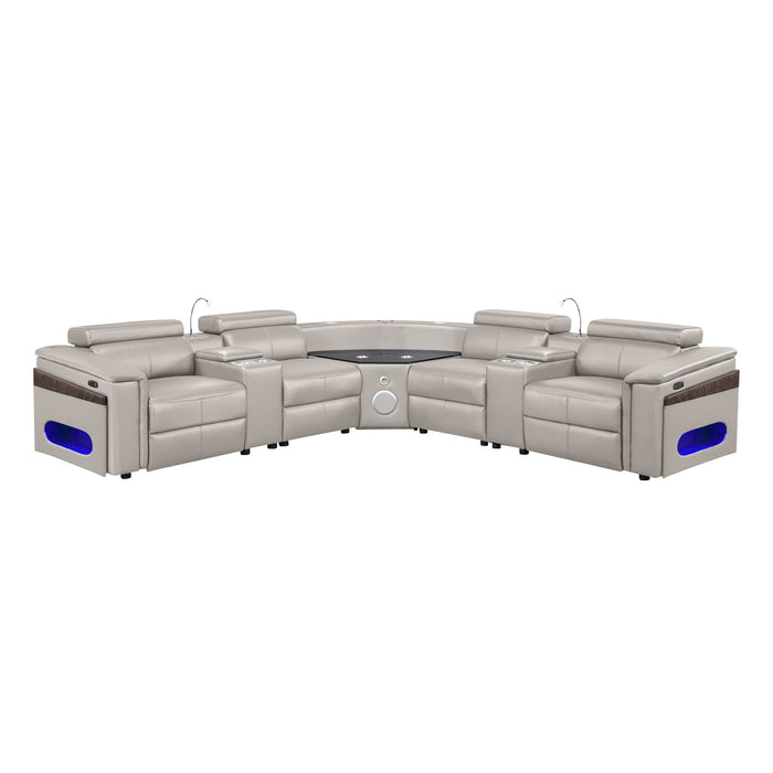 Nova - Sectional With Bluetooth Speaker, LED And Lifting Wine Cabinet Matrix Furniture Group