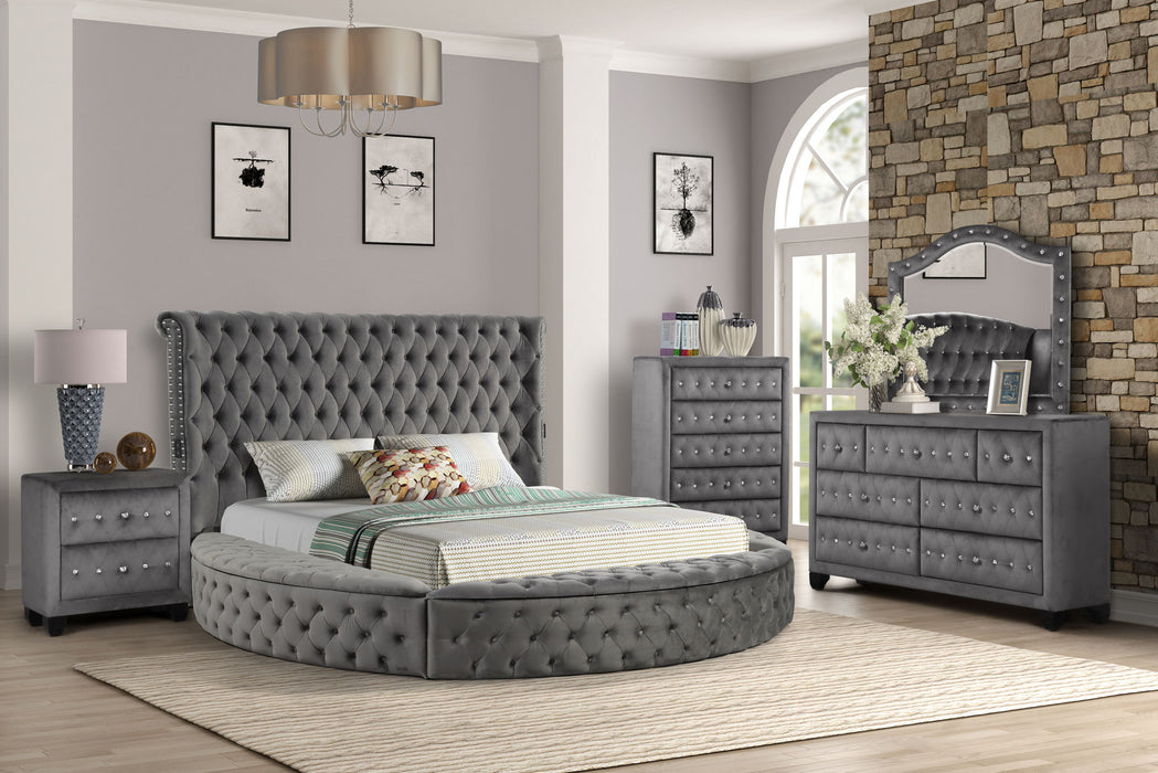 King 5 Piece Bedroom Set Made - Gray Matrix Furniture Group