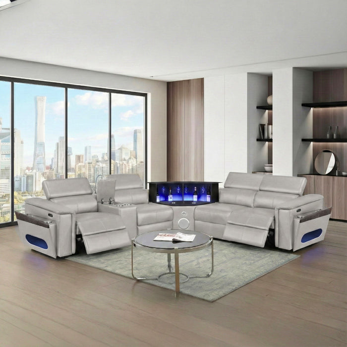 Nova - Sectional With Bluetooth Speaker, LED And Lifting Wine Cabinet Matrix Furniture Group