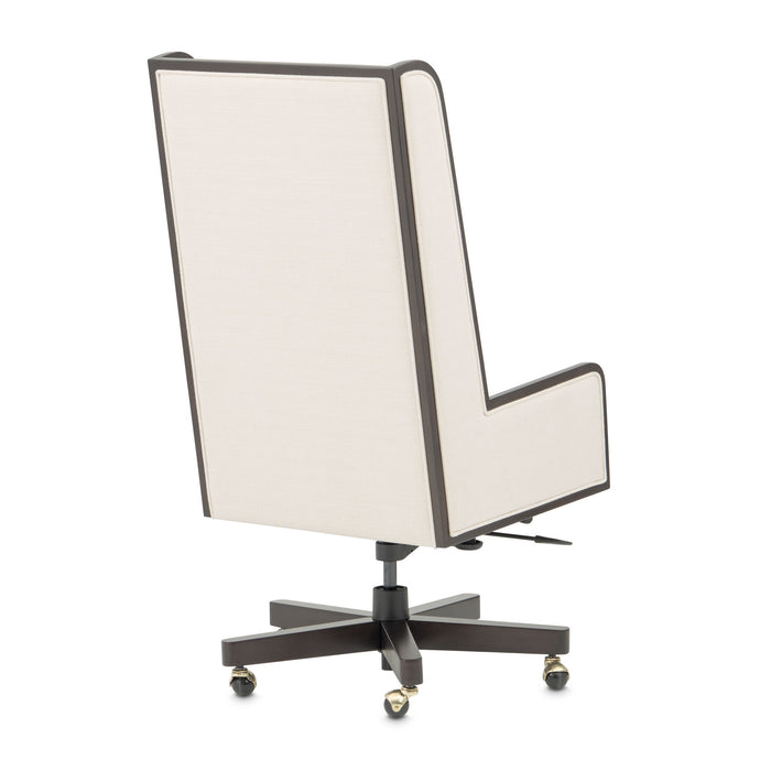 Belmont Place - Swivel Desk Chair - Espresso / Cream Michael Amini