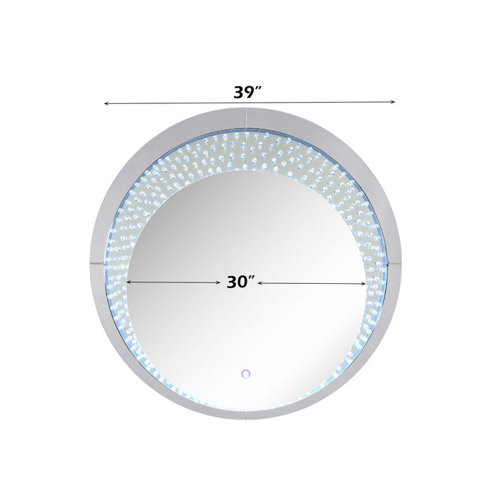 Nysa - 39" Accent Mirror With LED - Mirrored & Faux Crystals ACME